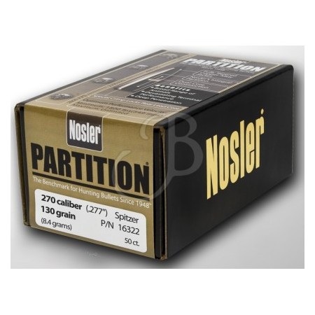 PALLA NOSLER PARTITION 277" 130 GR SPITZER 16322