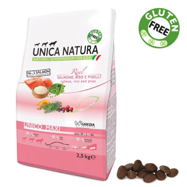 UNICA NATURA – Unico Maxi – Salmone, Riso e Piselli | Secco KG 2,5