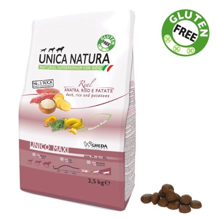 UNICA NATURA – Unico MAXI  – Anatra, Riso e Patate | Secco 2,5 KG