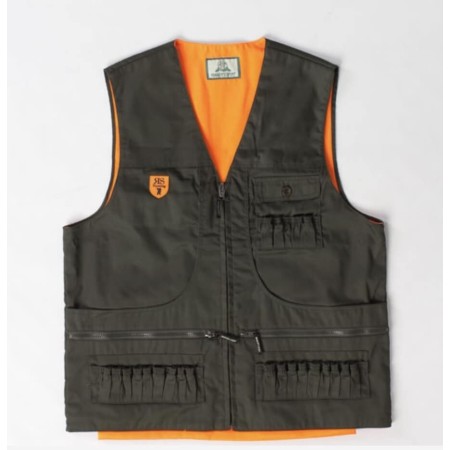 Gilet reversibile in tessuto poly-cotone con porta cartucce 707/B