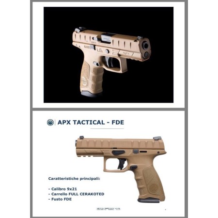 BERETTA PISTOLA SEMIAUTOMATICA MOD.APX TACTICAL FDE CAL.9X21