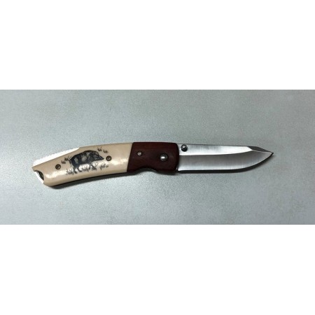 Coltello Ausonia con stampa cinghiale sul manico