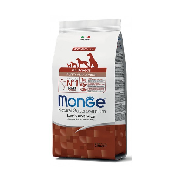 MONGE All Breeds Puppy & Junior Agnello e Riso KG 12