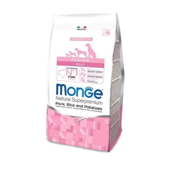 MONGE All Breeds Adult Maiale, Riso e Patate KG 12