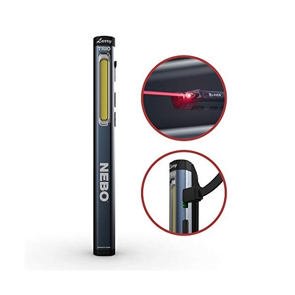 Torcia Ricaricabile NEBO Trio 300 Lumens COB LED + 200 Lum LED + Red Laser