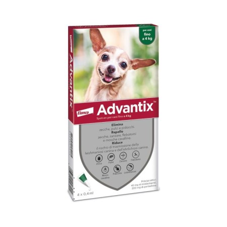 Bayer Advantix Spot On per cani fino a 4 kg.