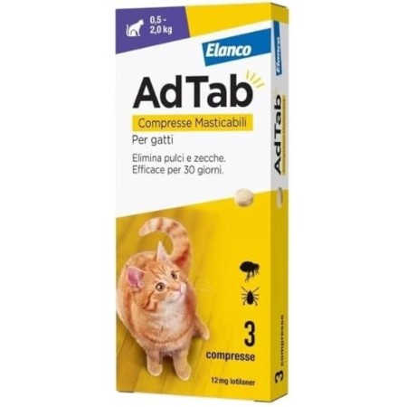 AdTab Compresse Masticabili per gatti da 0,5-2,0 Kg  3 Compresse