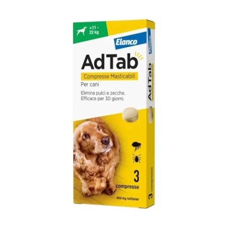 AdTab Compresse Masticabili per cani da 11-22 Kg 3 Compresse mg 450