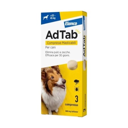 AdTab Compresse Masticabili per cani da 22-45 Kg 3 Compresse mg 900