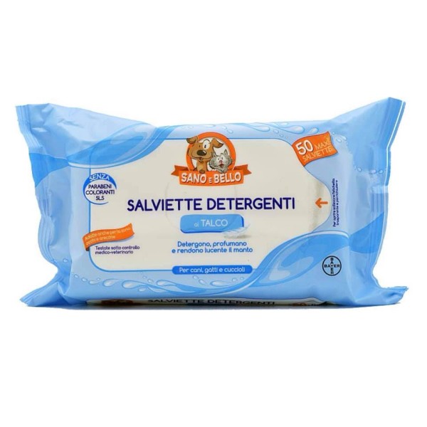 SALVIETTE DETERGENTI SANO E BELLI AL TALCO 50 PZ BAYER