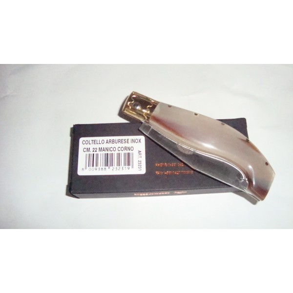 COLTELLO ARBURESE INOX CM 22 MANICO CORNO