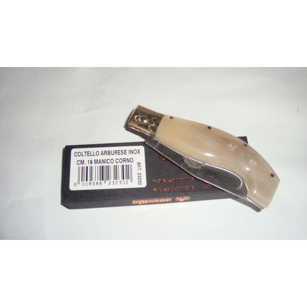 COLTELLO ARBURESE INOX CM 19 MANICO CORNO