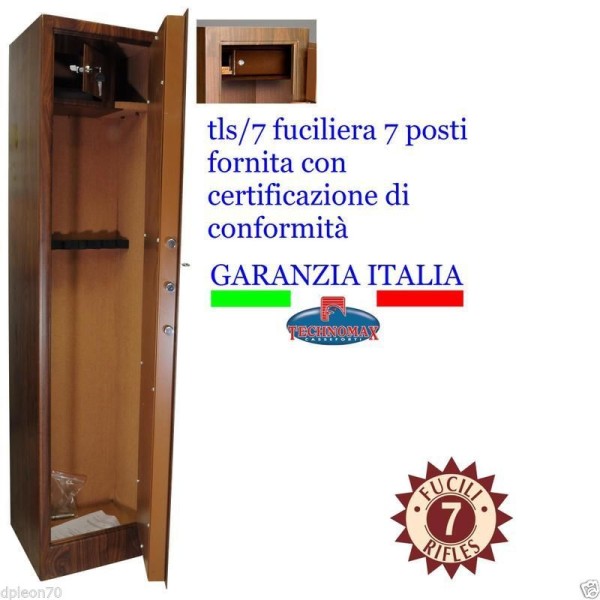 ARMADIO PORTA FUCILE TECHNOSAFE TLS/7 con tesoretto - 7 fucili.